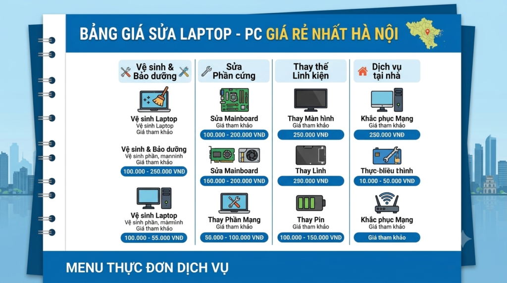 Dịch Vụ Sửa Máy Tính Tại Nhà Khu Vực Nguyễn Chí Thanh: Nhanh Chóng, Uy Tín bang gia sua may tinh